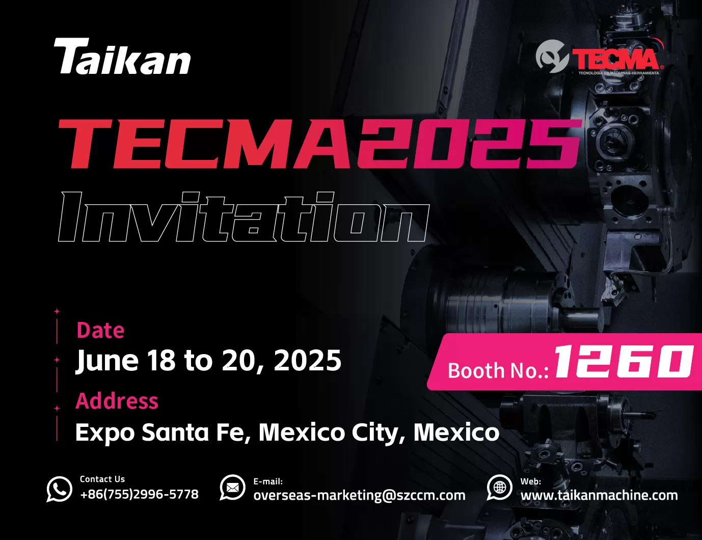 คำเชิญ | TECMA2025 | ขอแสดงความนับถือเชิญคุณเยี่ยมชม taikan